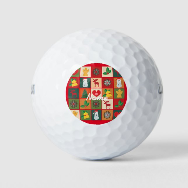 Christmas Symbols Medley Art Thunder_Cove Golf Balls (Front)