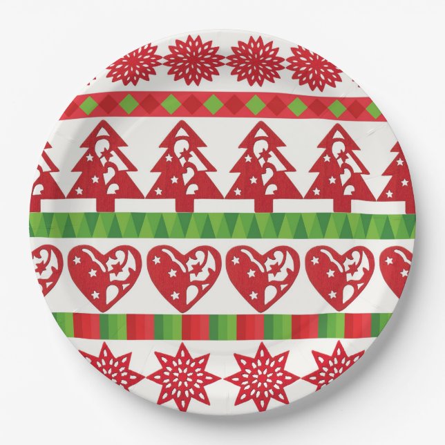 Christmas symbols paper plate (Front)