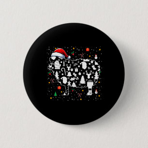Christmas Symbols Santa Sheep Cute Shape Matching 6 Cm Round Badge