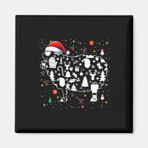 Christmas Symbols Santa Sheep Cute Shape Matching  Magnet