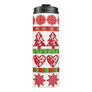 Christmas symbols thermal tumbler