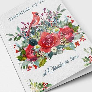 Christmas Sympathy Bouquet & Cardinal Remembrance Holiday Card