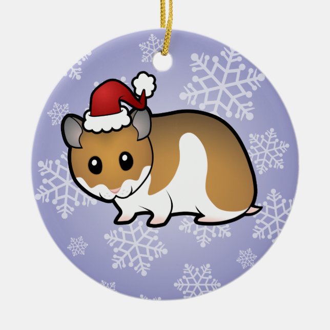 Christmas Syrian Hamster Ceramic Ornament (Front)