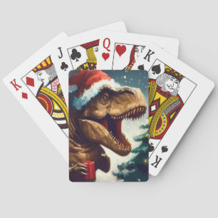 Christmas T-Rex (1) Playing Cards