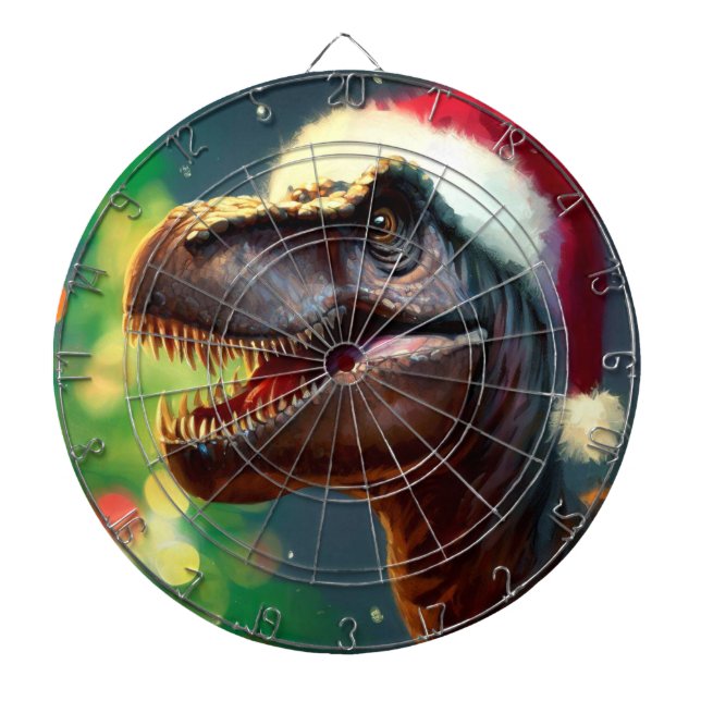 Christmas T-Rex (2) Dartboard (Front)