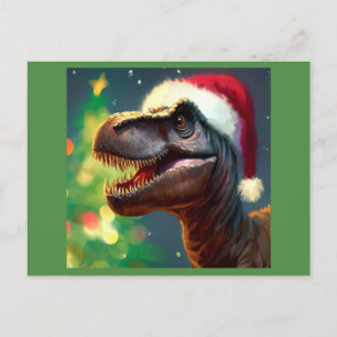 Christmas T-Rex 2 Holiday Postcard