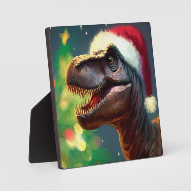 Christmas T-Rex 2 Plaque (Front)