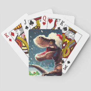 Christmas T-Rex (3) Playing Cards