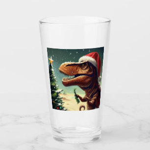 Christmas T-Rex 4 Glass