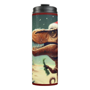 Christmas T-Rex 4 Thermal Tumbler