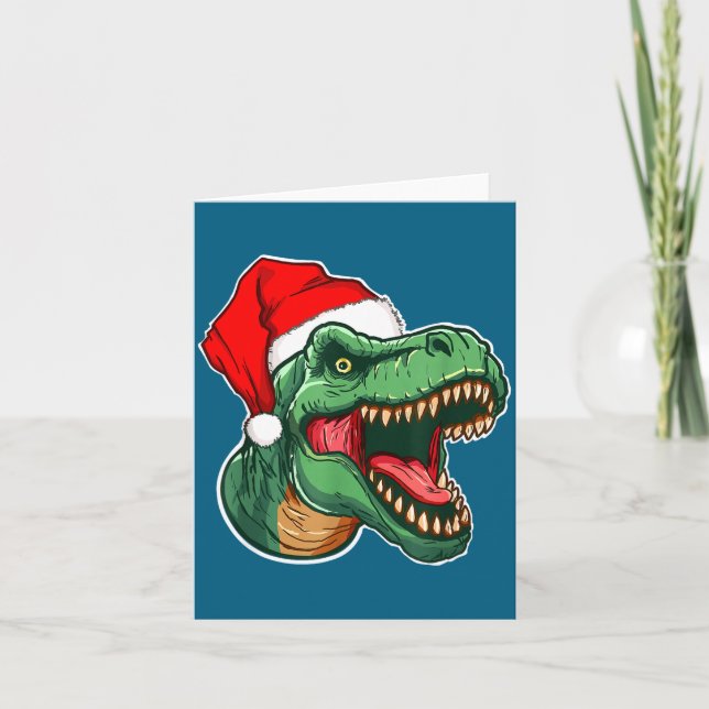 Christmas T-rex  Card (Front)