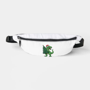 Christmas T-Rex Carrying Christmas Tree Bum Bags