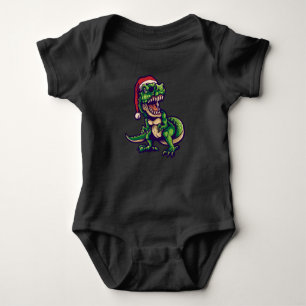 Christmas T-rex Dinosaur   Dinosaur Design Baby Bodysuit