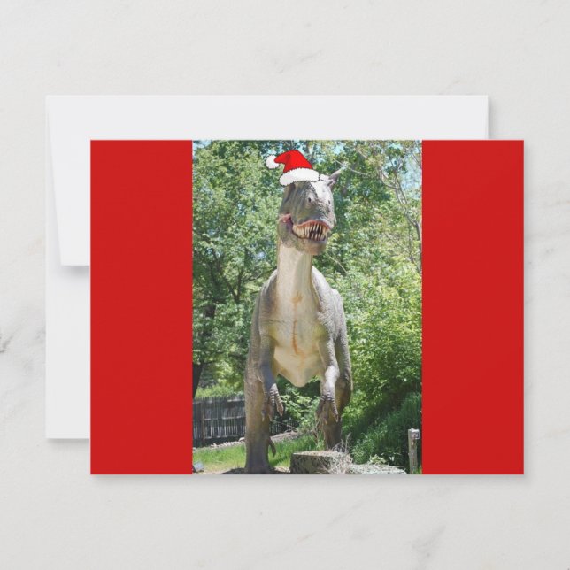 Christmas T-Rex Dinosaur Holiday Card (Front)