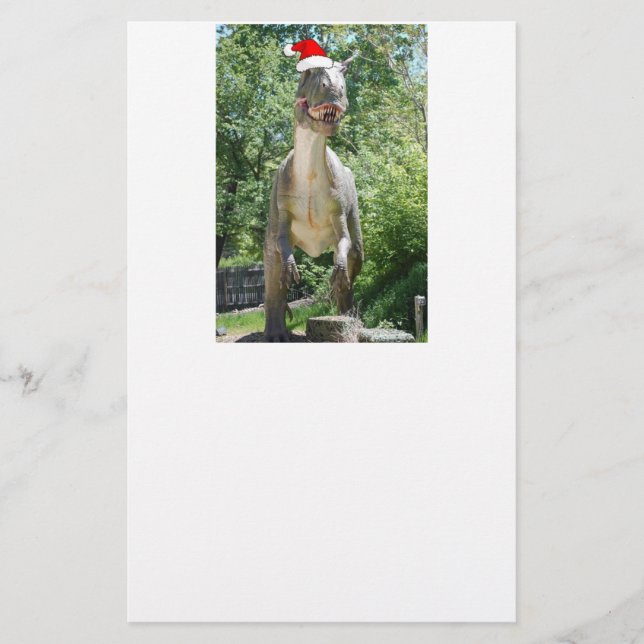 Christmas T-Rex Dinosaur Stationery (Front)