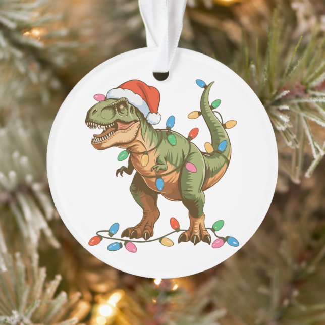 Christmas T Rex Dinosaur Xmas Dino Tyrannosaurus Ornament (Tree)