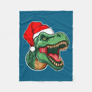 Christmas T-rex Fleece Blanket