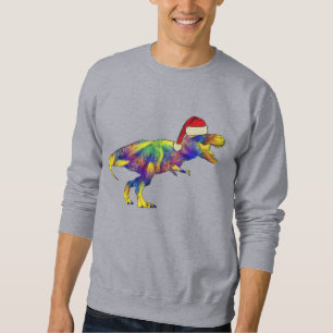 Christmas T Rex Funny Festive Dinosaur Santa irony Sweatshirt