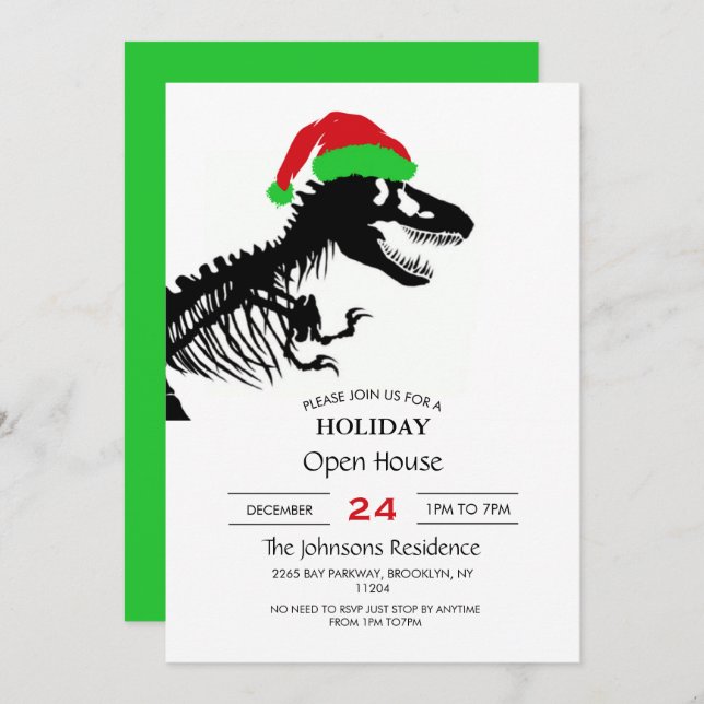 Christmas T-Rex            Invitation (Front/Back)