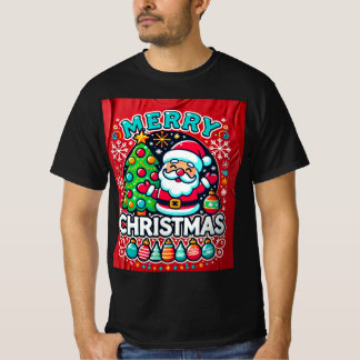 christmas t-shirt design green tree with sinta