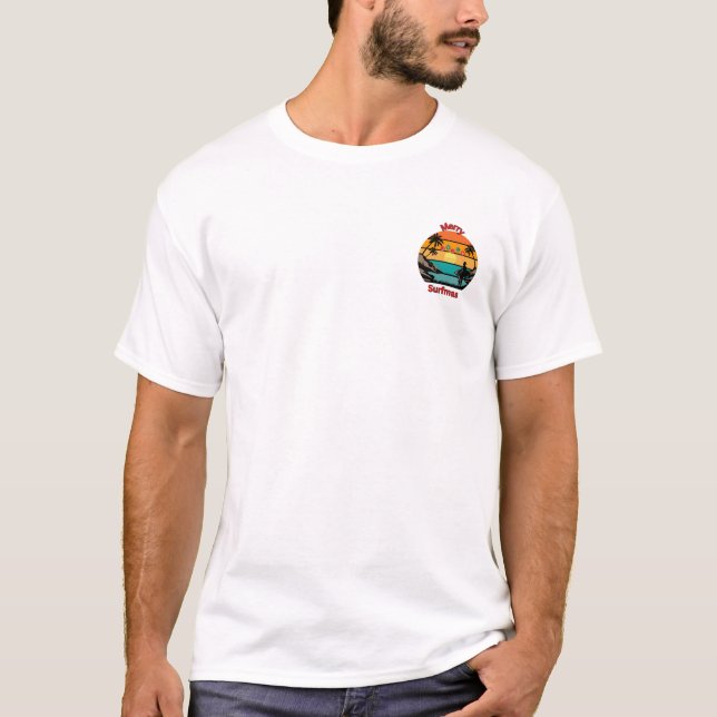 christmas t-shirt for surfers (Front)