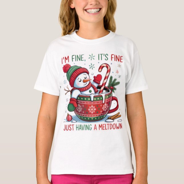 Christmas t-shirt, Snowman design, Holiday shirt,  T-Shirt (Front)