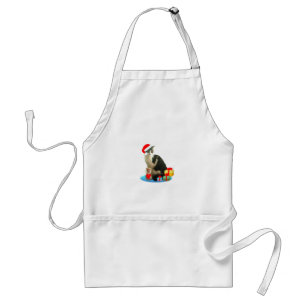 Christmas tabby cat and cute little angel standard apron