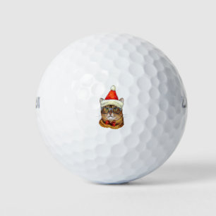 Christmas Tabby Cat Golf Balls