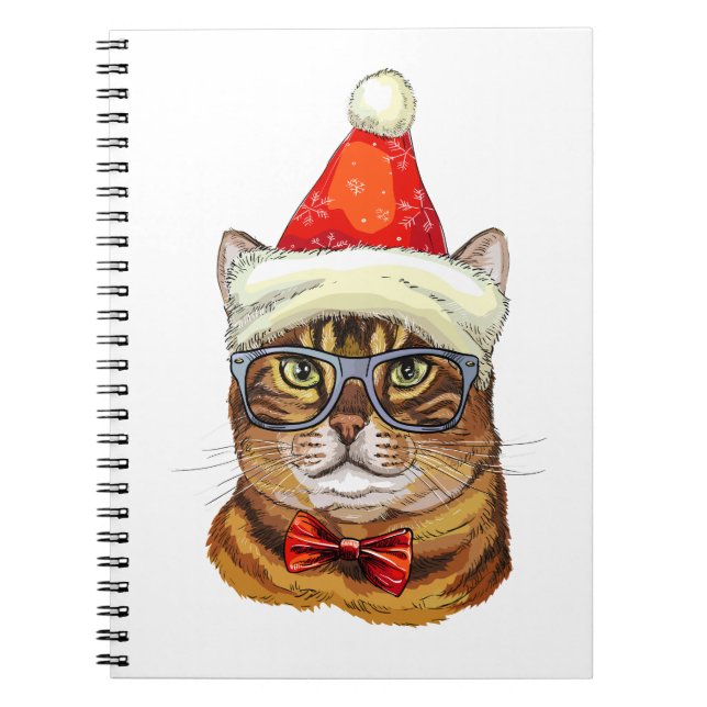 Christmas Tabby Cat Notebook (Front)