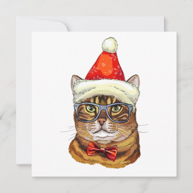 Christmas Tabby Cat  Throw Pillow (Front)