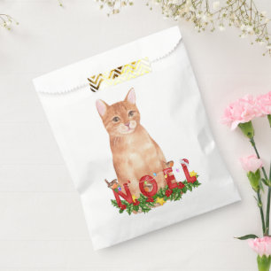 Christmas Tabby Cat Watercolor  Favour Bag