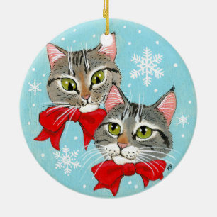 Christmas Tabby Cats Winter ornament