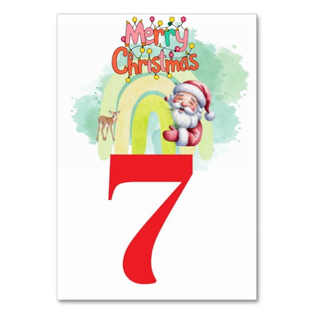 Christmas  table number (Front)