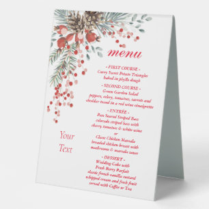 Christmas table sign with menu