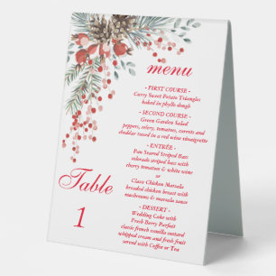 Christmas   table tent sign with menu