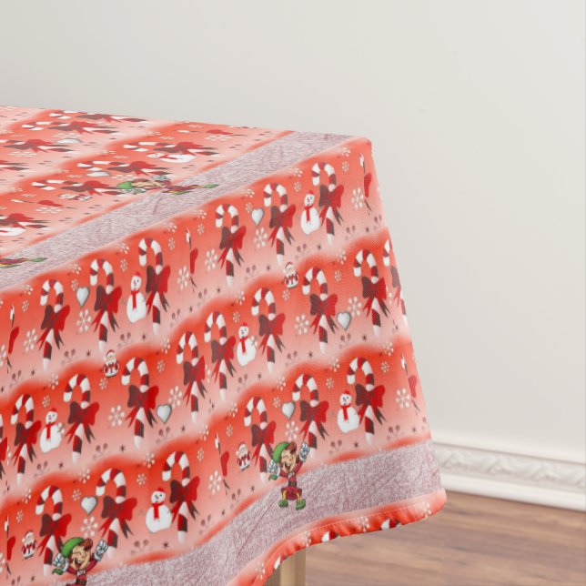 Christmas Tablecloth, Candy Cane Tablecloth (In Situ)