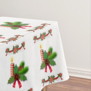 Christmas Tablecloth, Christmas Candle Tablecloth