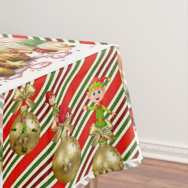 Christmas Tablecloth, Elf Tablecloth (In Situ)