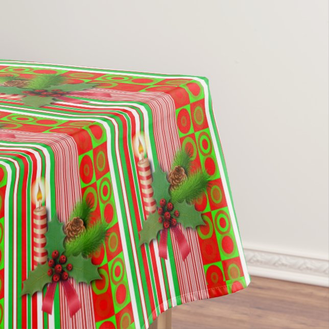 Christmas Tablecloth, Merry Christmas, Candle Tablecloth (In Situ)