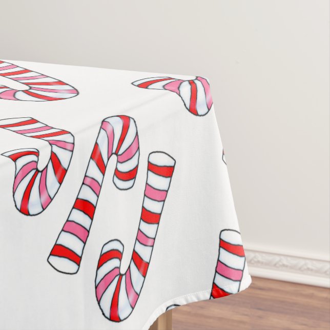 Christmas Tablecloth, Merry Christmas Candy Cane Tablecloth (In Situ)