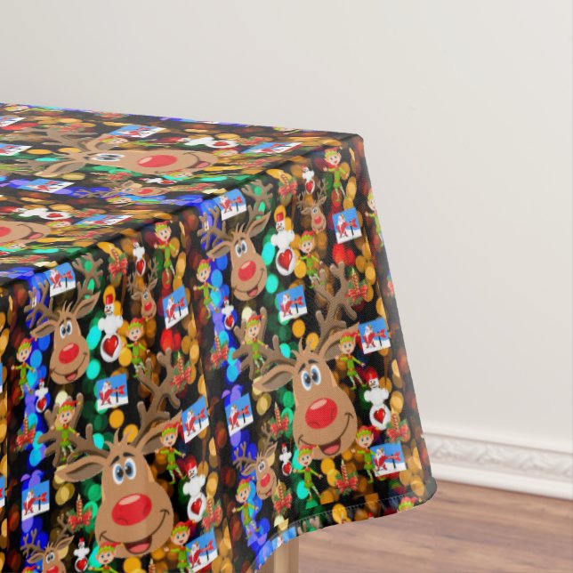Christmas Tablecloth, Merry Christmas, Elf Tablecloth (In Situ)