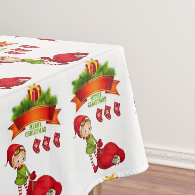 Christmas Tablecloth, Merry Christmas Tablecloth (In Situ)
