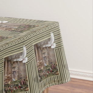 Christmas Tablecloth, Merry, Jesus Nativity Tablecloth
