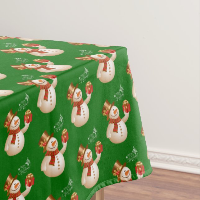 Christmas Tablecloth, Snowman Tablecloth (In Situ)