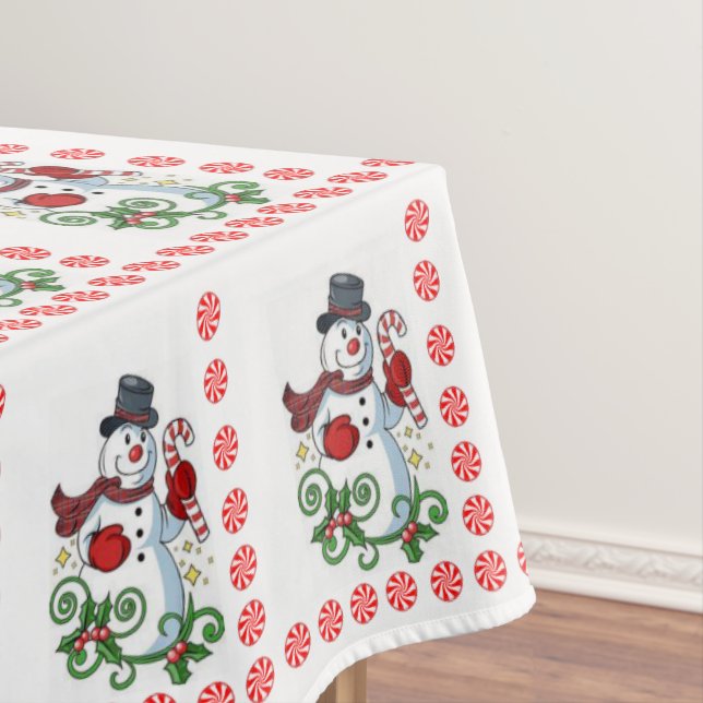 Christmas Tablecloth, Snowman Tablecloth (In Situ)