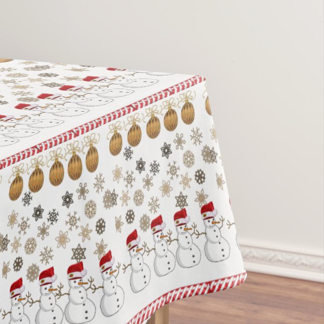 Christmas Tablecloth, Snowman Tablecloth (In Situ)