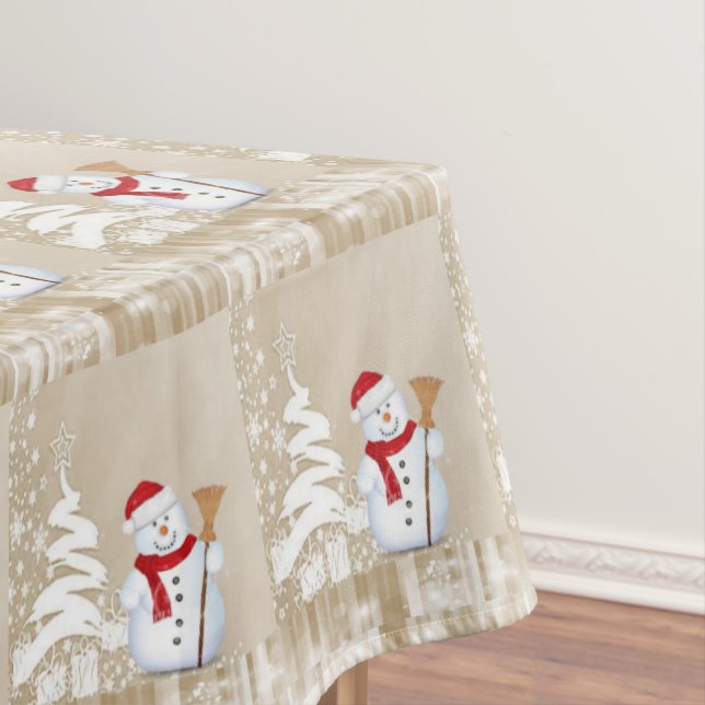 Christmas Tablecloth, Snowman Tablecloth (In Situ)