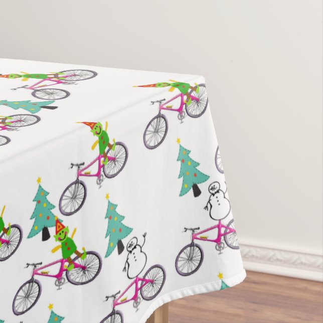 Christmas Tablecloth, Snowman White Tablecloth (In Situ)