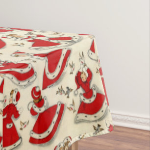 Christmas Tablecloth, Vintage Tablecloth