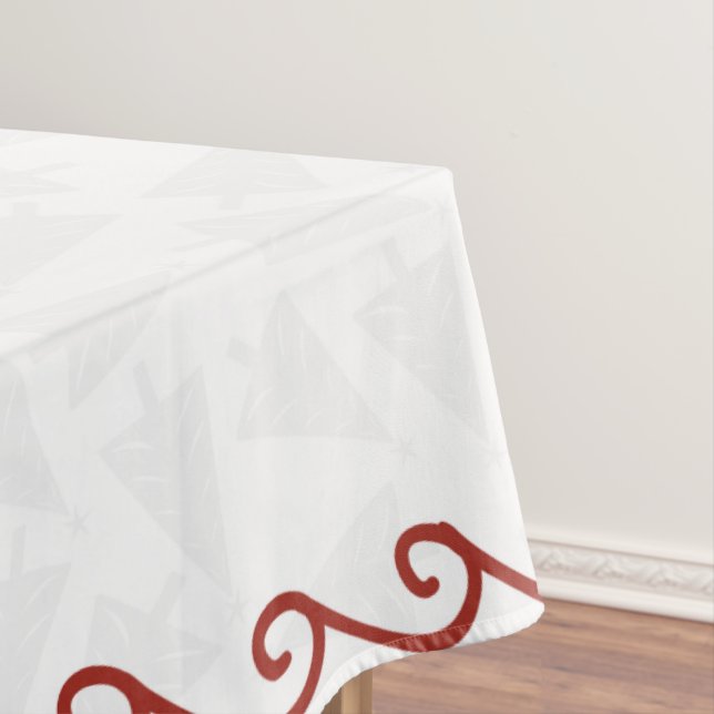 Christmas Tablecloth White & Red 60 x 104 (In Situ)